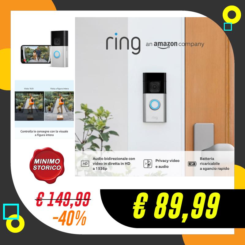 Ring Videocitofono Plus a batteria (Ultimo modello)