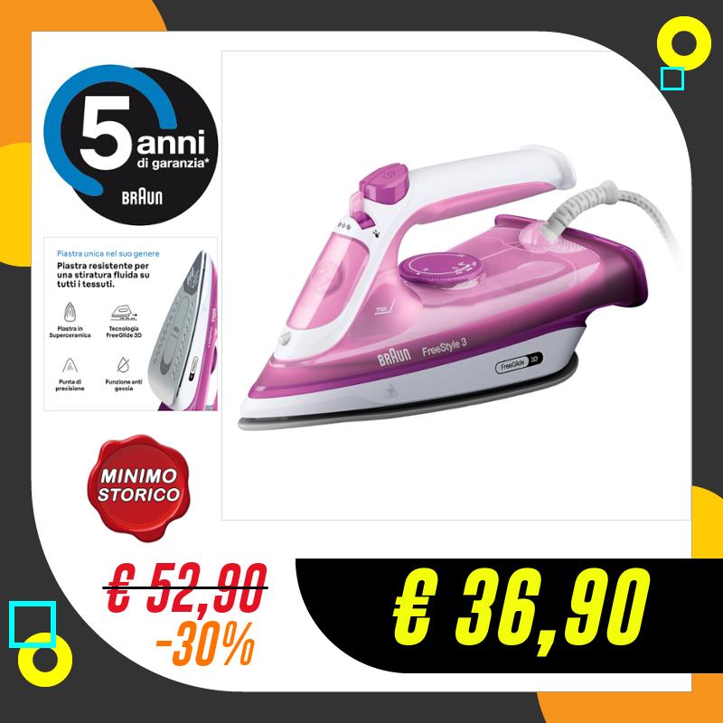 Braun FreeStyle3 FI3124PU Ferro da Stiro con 5 Anni…