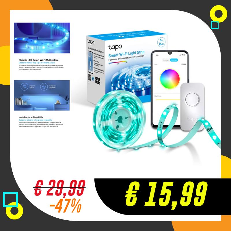 Tapo L900-5 Striscia LED Smart Wi-Fi 5m, Controllo Vocale…