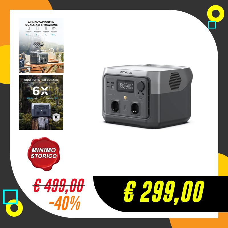 ECOFLOW Centrale Elettrica Portatile RIVER 2 MAX, Batteria LiFeP04…
