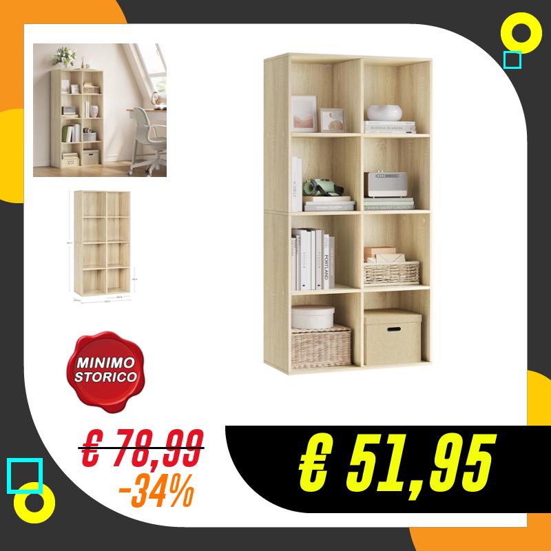 WOLTU Libreria Scaffale con 8 Scomparti a Cubi Portaoggetti,…