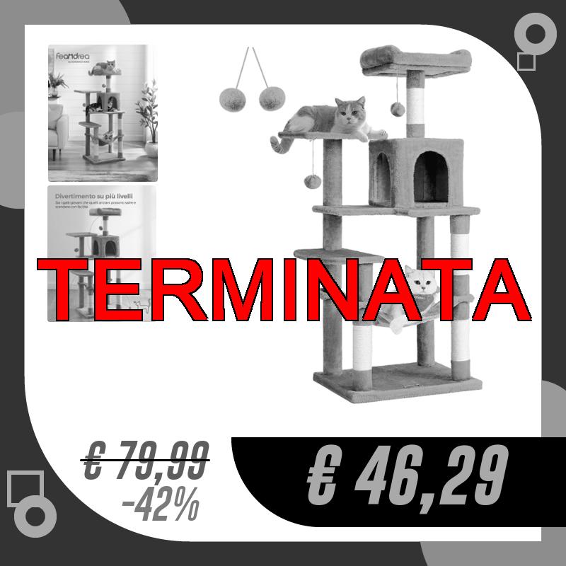 Feandrea Albero per Gatti Alto 143 cm, Tiragraffi per…