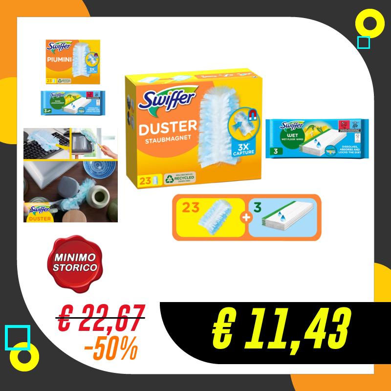 Swiffer Duster Piumini Catturapolvere, 23 Piumini + 3 Panni…