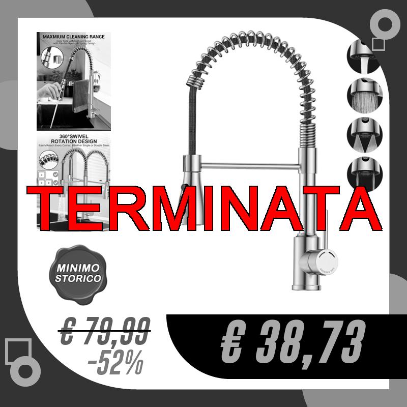 SREWOHS PRO Rubinetto Lavello Cucina Molla,4 Modelli di Spruzzo,Rotazione…