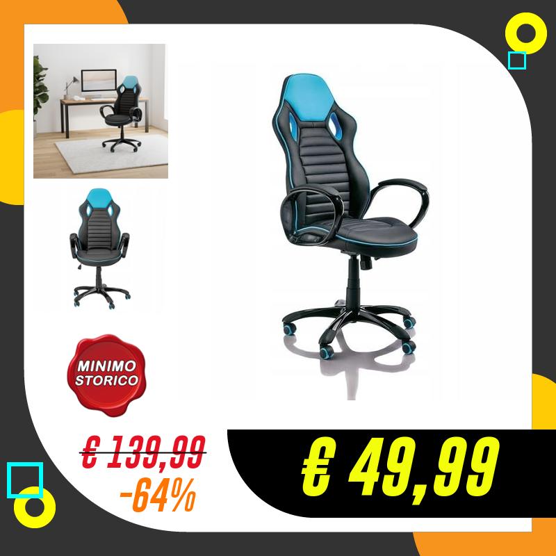 Totò Piccinni Sedia GAMING Ergonomica Reclinabile Girevole con cuscini…