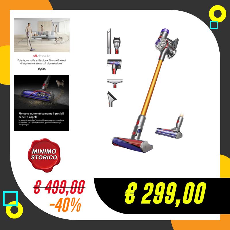 Dyson V8 Absolute™ Aspirapolvere senza filo – 115 AW,40…