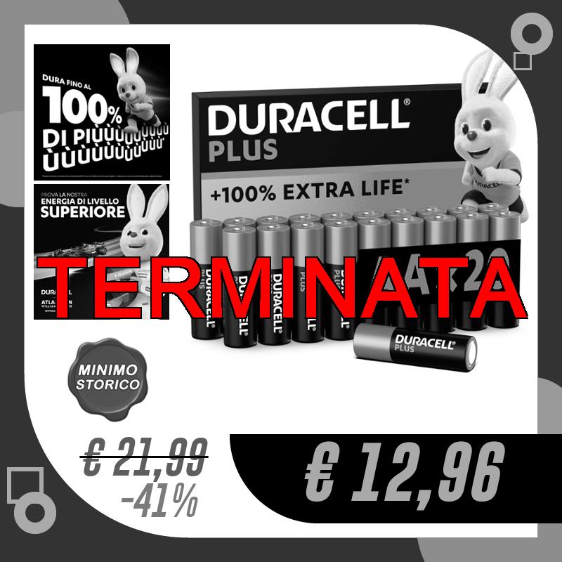 Duracell Batterie Plus AA (pacco da 20)