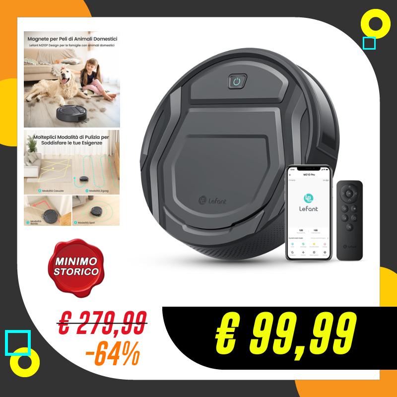 LEFANT Robot Aspirapolvere, Aspirazione 2200Pa,Peli di animali,Capelli