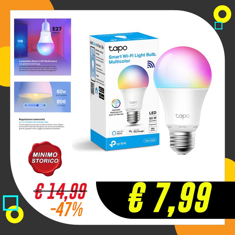 Tapo L530E Lampadina WiFi Intelligente LED Smart Multicolore, E27