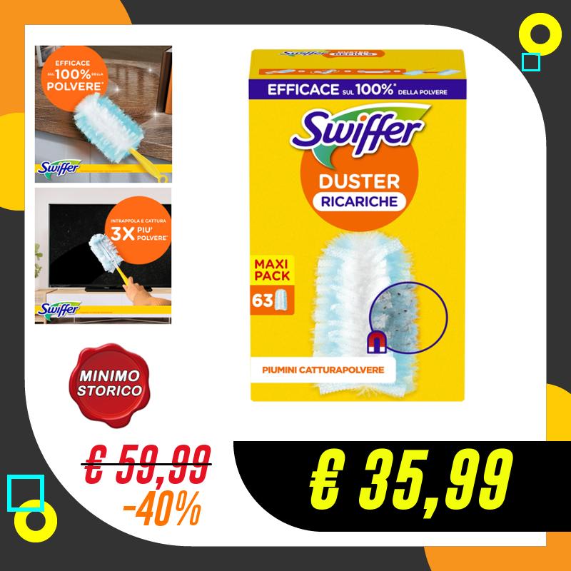 Swiffer Ricariche Piumino Catturapolvere, Cattura E Blocca 3 volte…