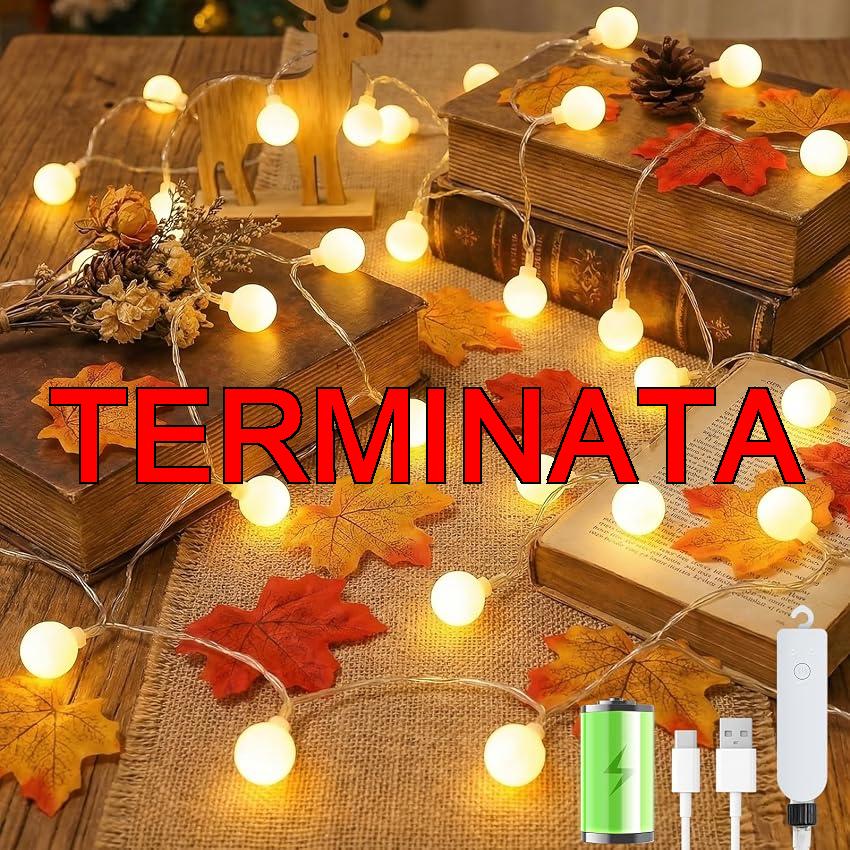 Giliwosy Catena Luminosa Esterno Interno, 60LEDs 10M Luci LED a Batteria con USB 8