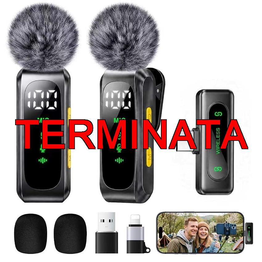 Mini Microfono lavalier wireless per iPhone, Android e PC